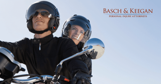 Two Happy People on a Motorcycle