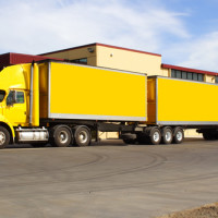 Yellow double trailer